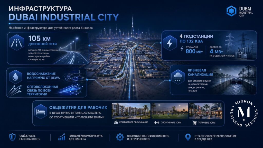 Открытие производственной компании в Dubai Industrial City инфографика
