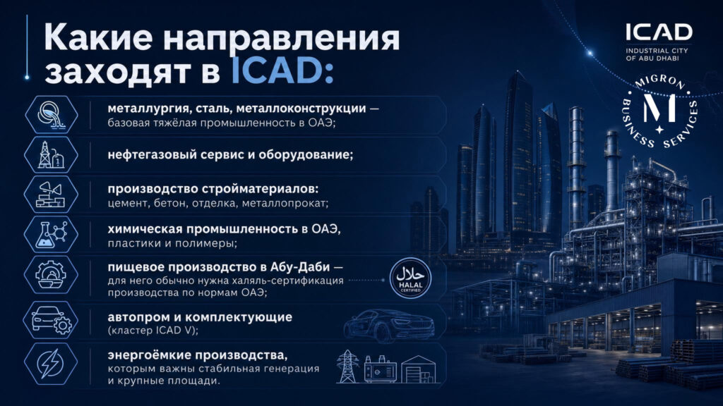 Открытие промышленной компании в Industrial City of Abu Dhabi инфографика